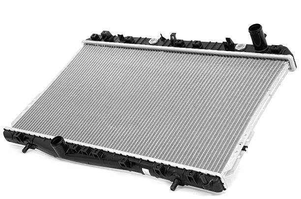 Automobile radiator, engine cooling system isolated on white background
